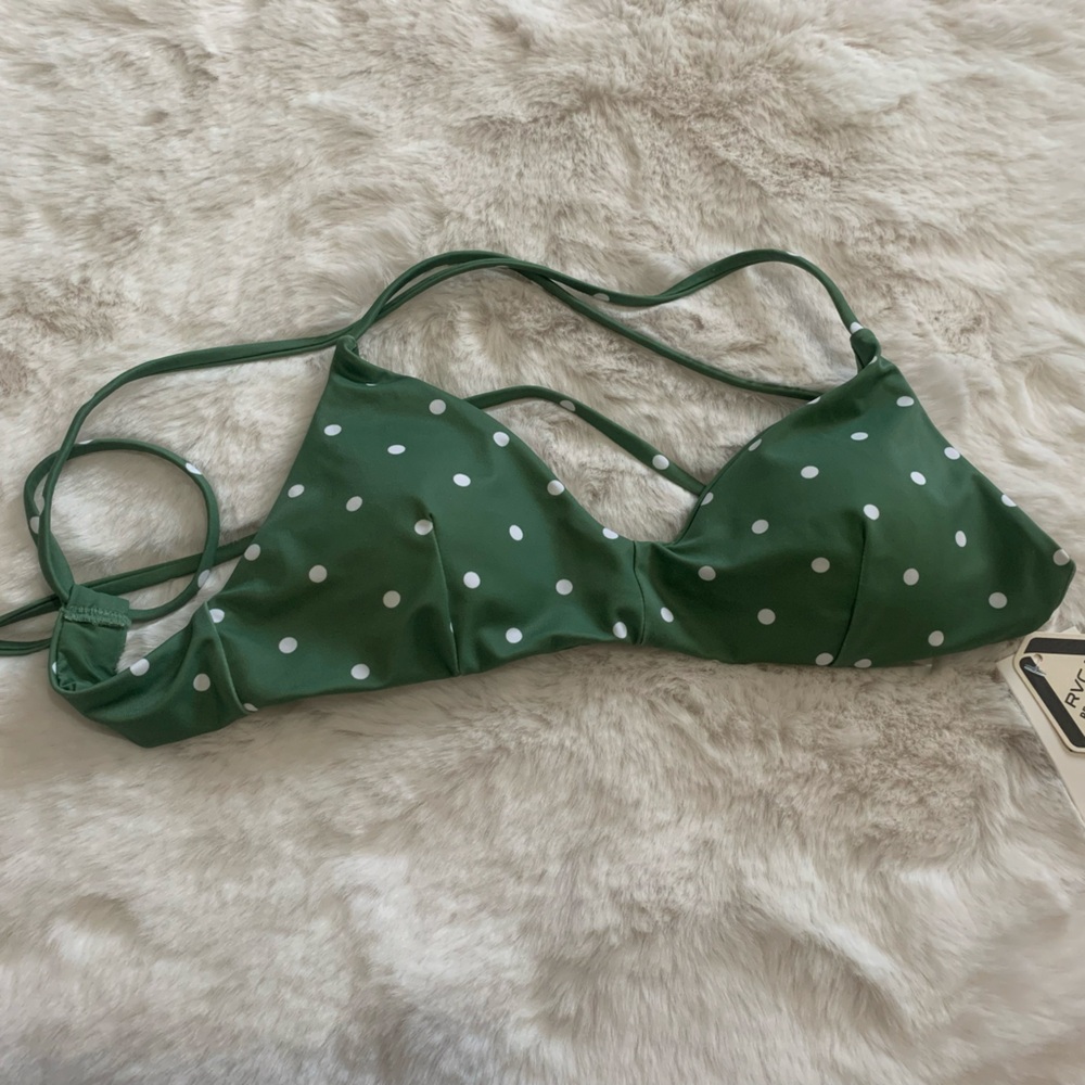 RVCA polka dot bikini top